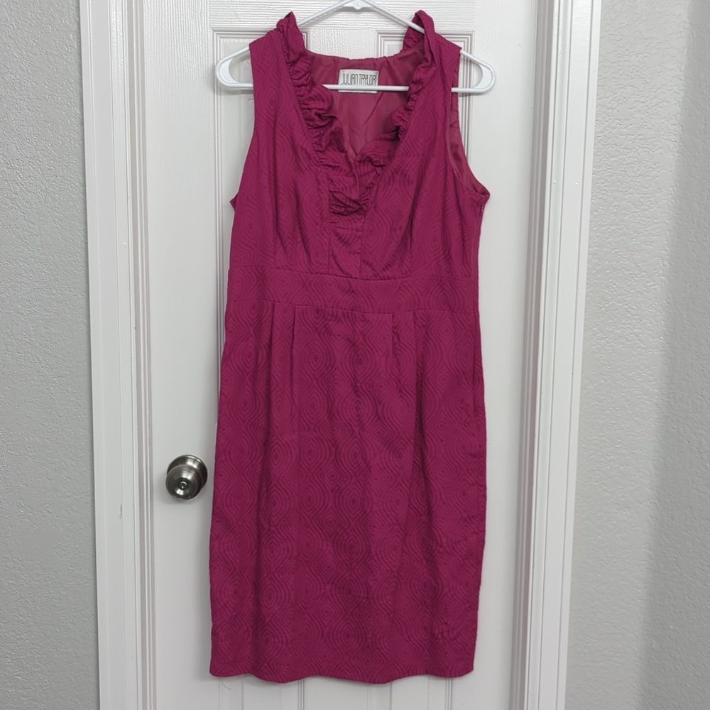 Julian Taylor sleeveless cotton pink dress size 12 Barbiecore